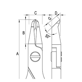 Ergo-tek Cutters with Oblique Heads diagram
