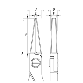 Ergo-tek Pliers - Long Flat Nose diagram